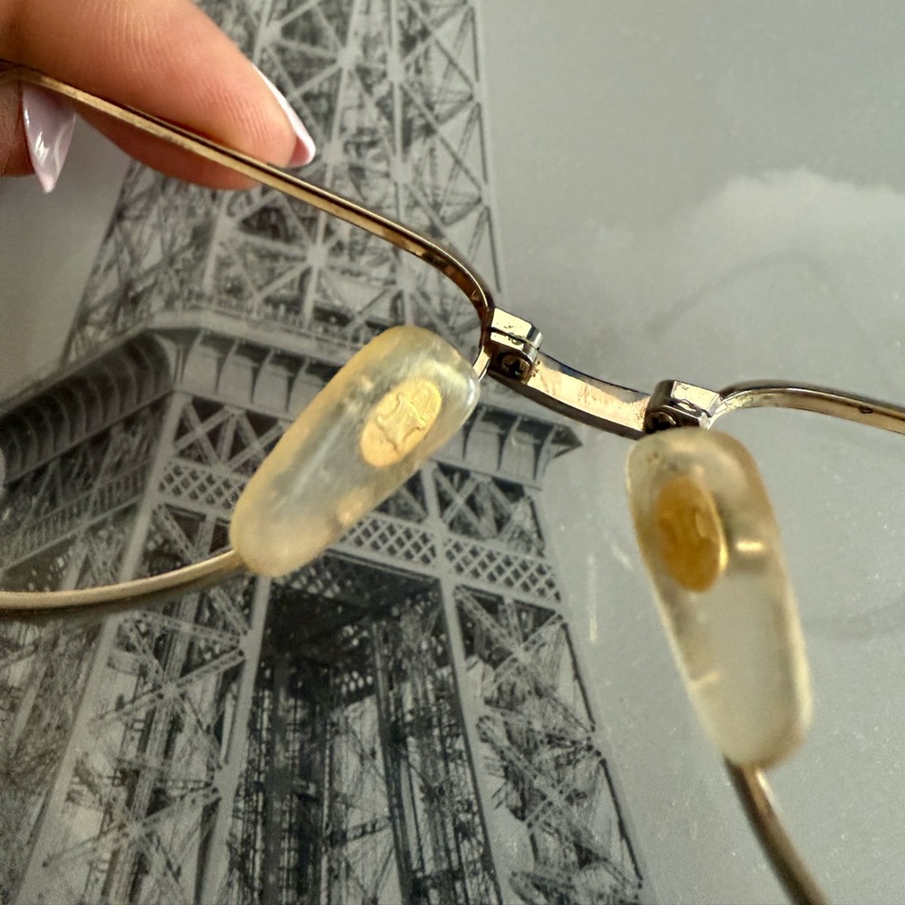 CELINE Vintage Gold and Red Eyeglasses Metal Frames - Picture 10 of 16
